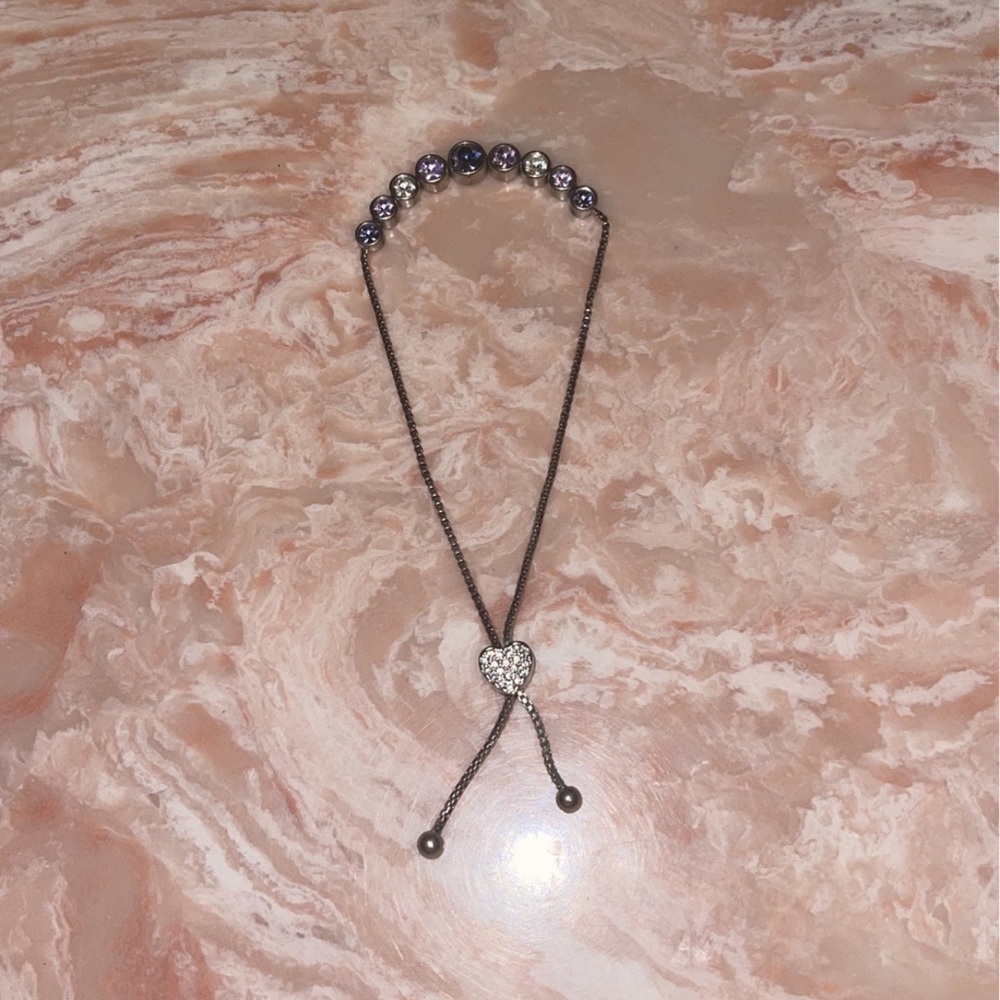Purple slider heart bracelet